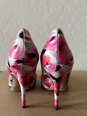 kate spade Pink Floral Satin Stiletto 4” Heels